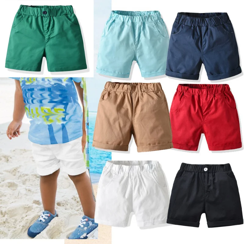 2023 New Boys European and American Woven Cotton Shorts Summer Student Fashion Shorts Children Trendy Handsome Dress Pants