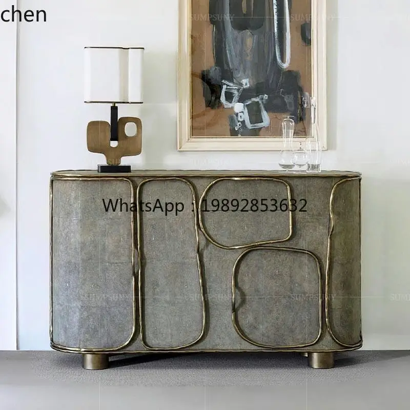 light luxury high-end pearl fish skin dining side storage villa high-end creative modern art