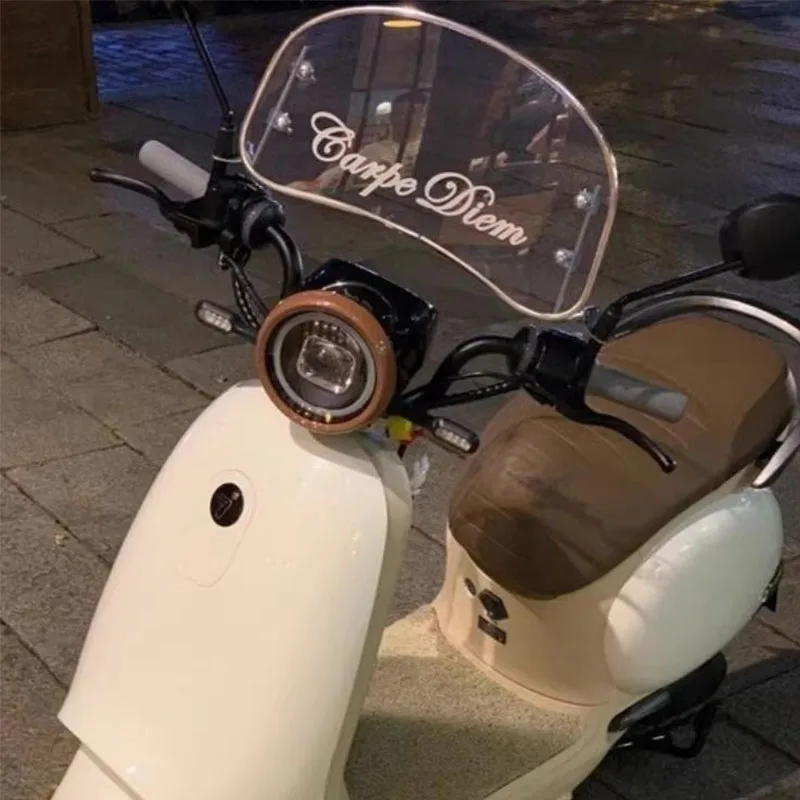 Universal Clear Retro Windshield for Yadea Modern Aima Niu Electric Scooter, Transparent Wind Deflector Protector Accessory for