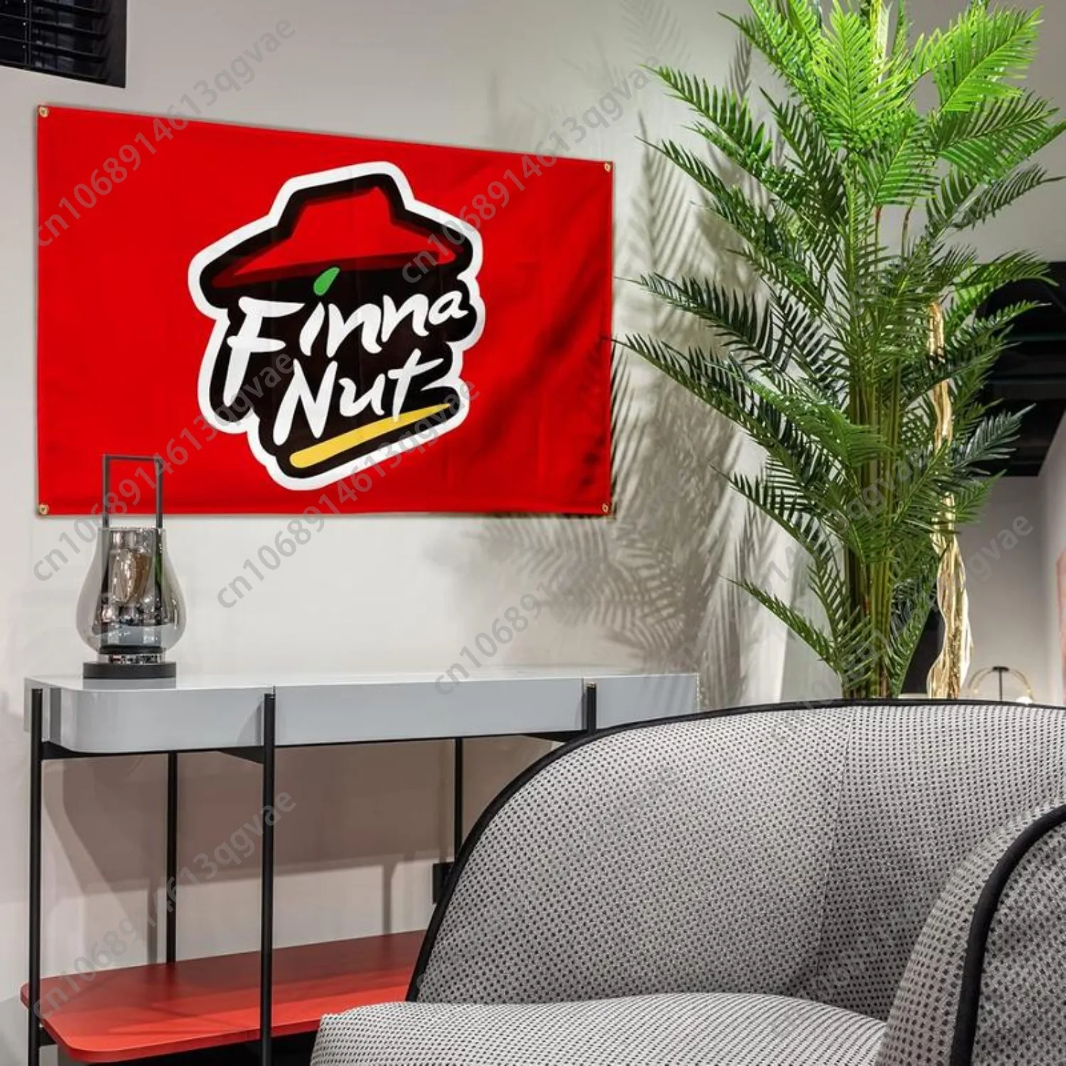 فينا الجوز البيتزا العلم مضحك ملصق نسيج للكلية غرفة النوم رجل الكهف الجدار الشنق راية ديكور الحلقات ديكور مخصص #3