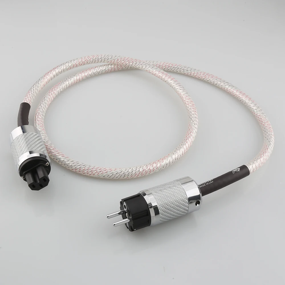 سلك طاقة عالي الجودة من Audiocrast إصدار الولايات المتحدة/الاتحاد الأوروبي مشغل أقراص مضغوطة، سلك طاقة، قابس طاقة Schuko للصوت