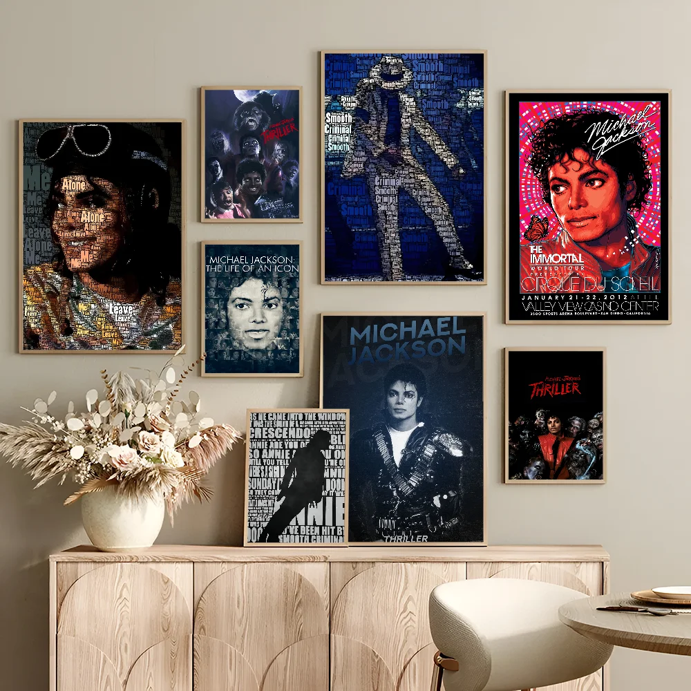 Michael Jackson Whitepaper Poster Waterproof Paper Sticker Coffee House Bar Aesthetic Art Wall Painting