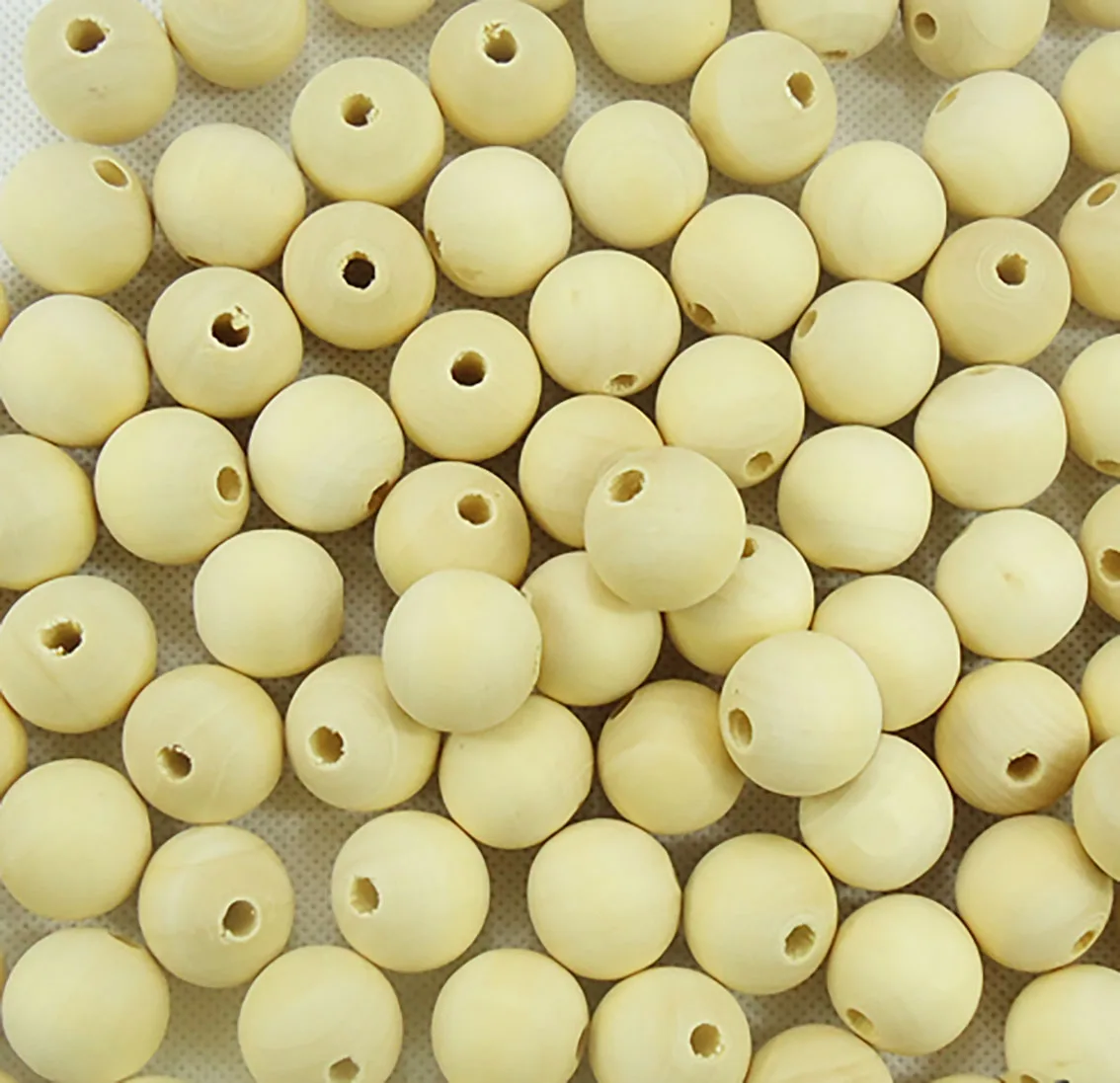 Natural Color Ball 4/6/8/10/14/20/25/30/35/40/50/60mm Through-hole Round Wooden Beads Manual DIY Ball Jewelry Carving Beads