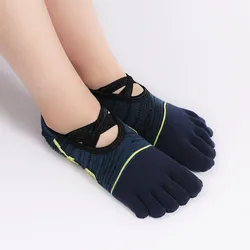 Five Toe Pivot Barre Yoga Socks Women Cotton Dot Silicone Non-slip Grip Pilates Socks