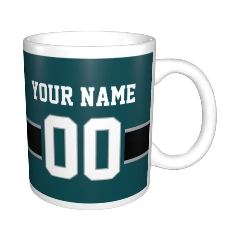 Custom Philadelphia Name & Number Football Mug, Gift for Dad, Gift for Mom, Unique, Personalized Gift, Birthday Gift, Coffee Cup