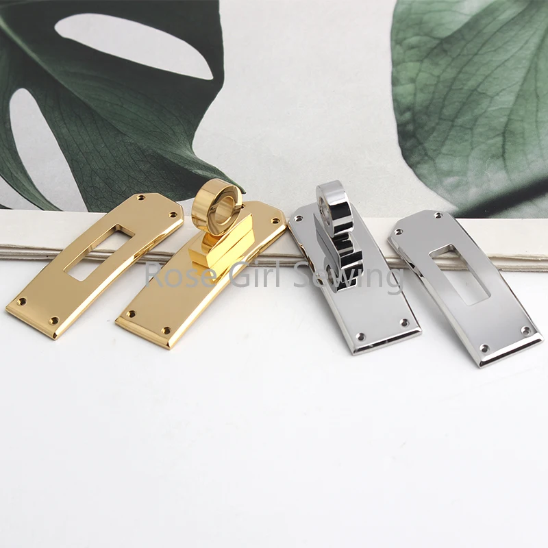 2Set Stainless Steel Metal Turn Clasp Rotary Locks For DIY Leather Craft Bag Handbag Shoulder Twist Lock Replacement Accessories