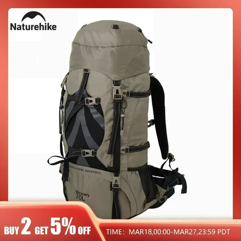 Naturehike Backpack Trekking Tactical 70 Liters Mountaineering Backpack Sac Pliable Waterproof Men's Shoulder Bag Lightweight