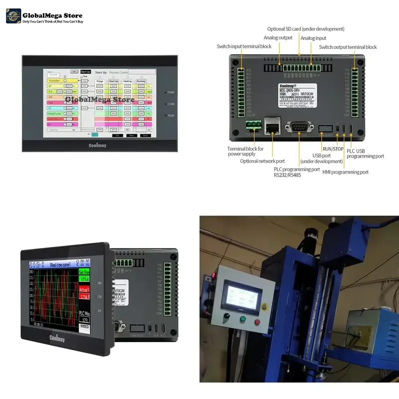 QM3G 5 Inch HMI PLC All in One RS232/RS485 Support Modbus RTU