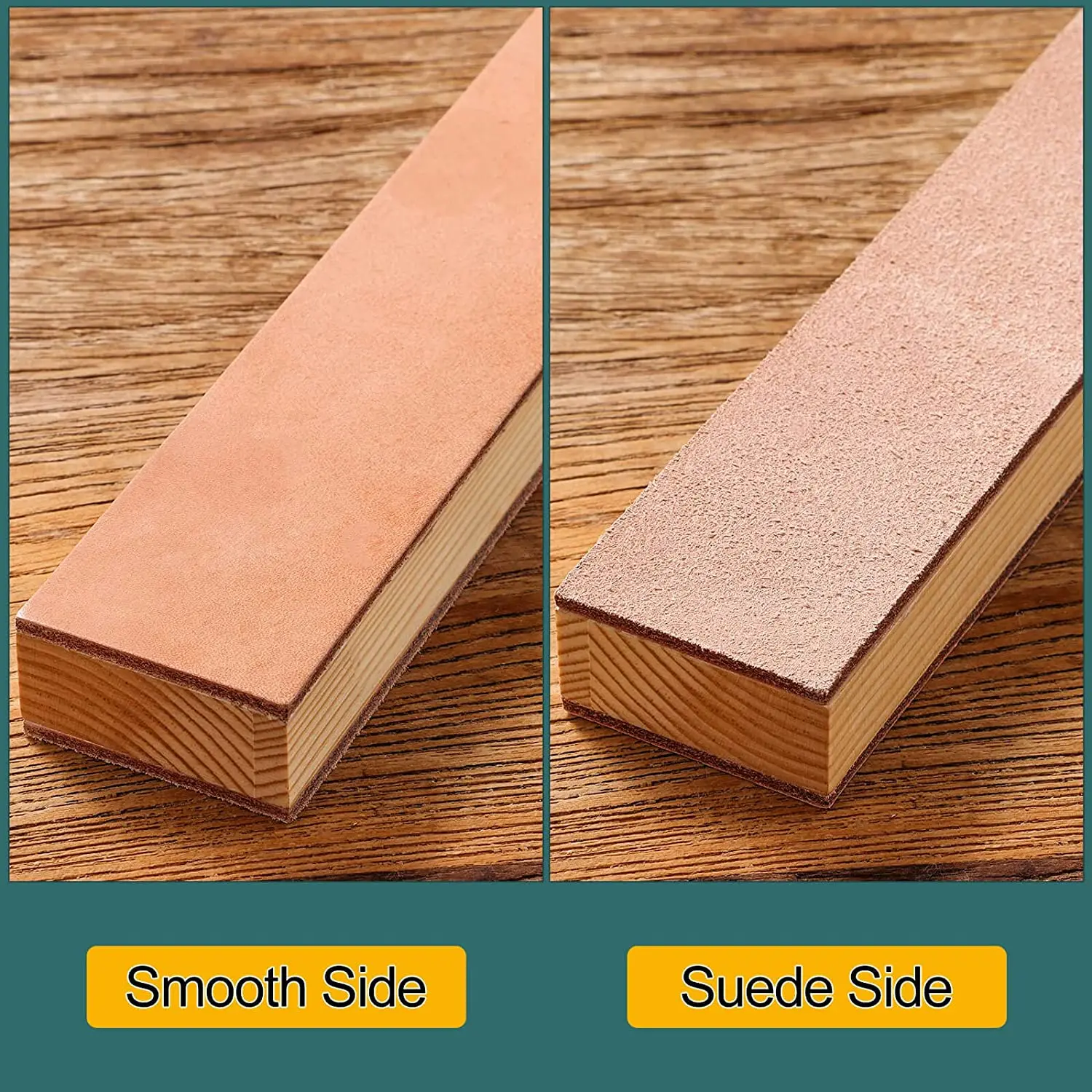 Double Side Leather Strop Stropping Block Kit with Polishing Compound for Knife Sharpening Honing Knives Woodworking Chisels Sup