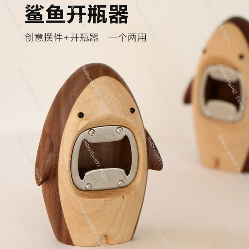 Wooden Shark Bottle Opener Home Beer Driver Portable Wine Holder Personalized Creative Gift