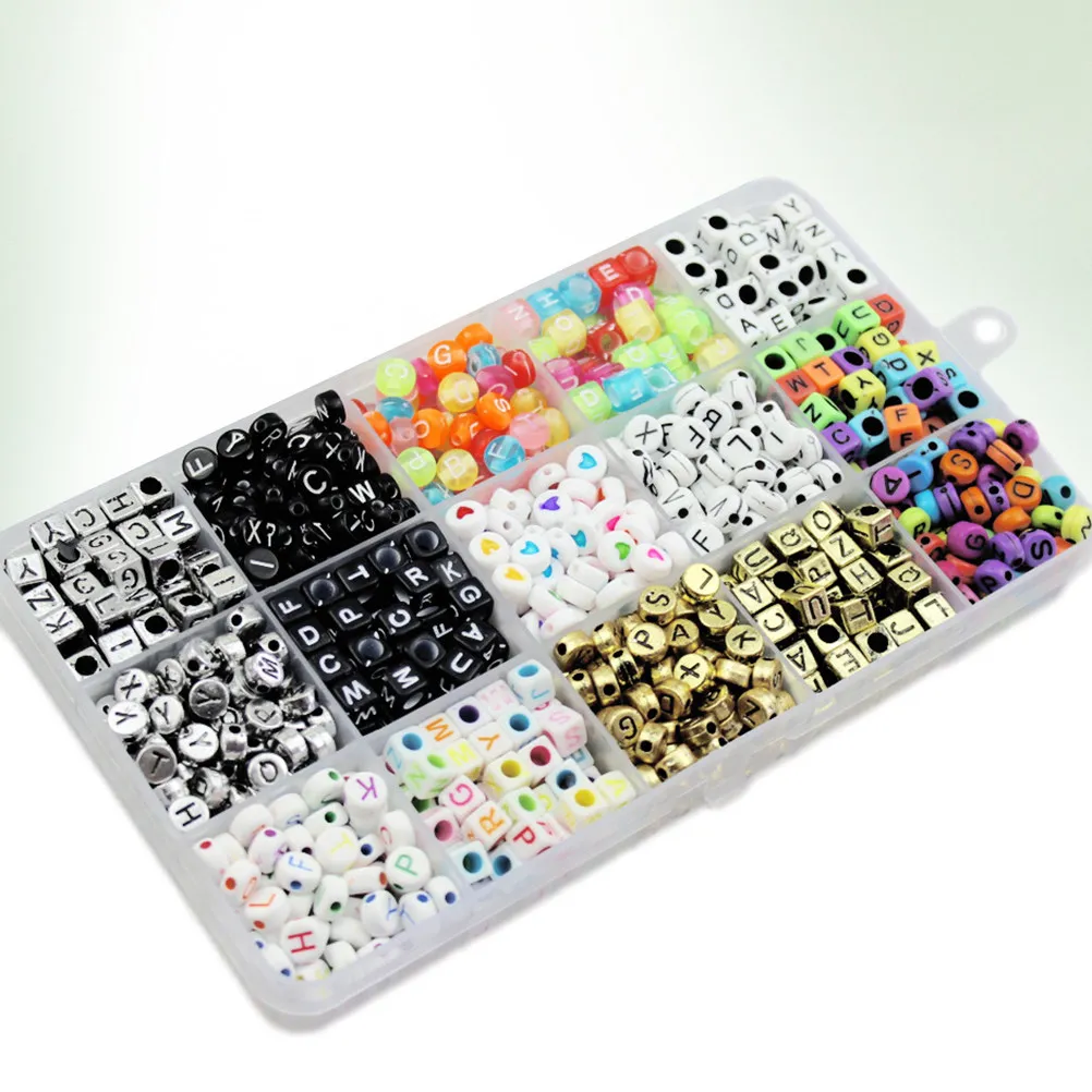 1100Pcs Assorted Color Acrylic Alphabet Beads DIY Craft Beads for Jewelry Making Necklace Bracelet Earrings Home Decor Handbag
