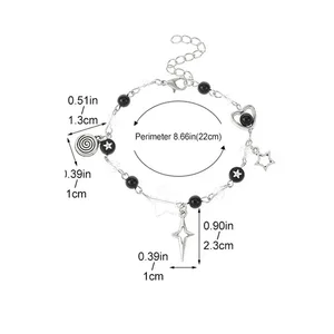 جوجوتسو كايسن غوجو وجيتو ستايسي المصنوعة يدويا مع أساور مطرز زوجين ، هدية مجوهرات جمالية Y2K لها وله أفضل 5 مبيعات سوار Jujutsu Kaisen - رقم 4