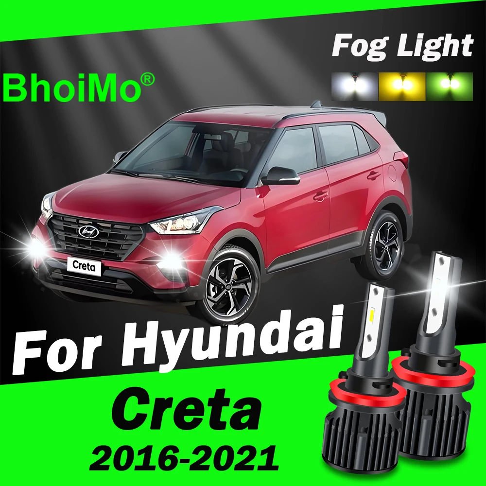

BhoiMo For Hyundai Creta Led Front Fog Light Bulb 2016 2017 2018 2019 2020 2021 Lamps