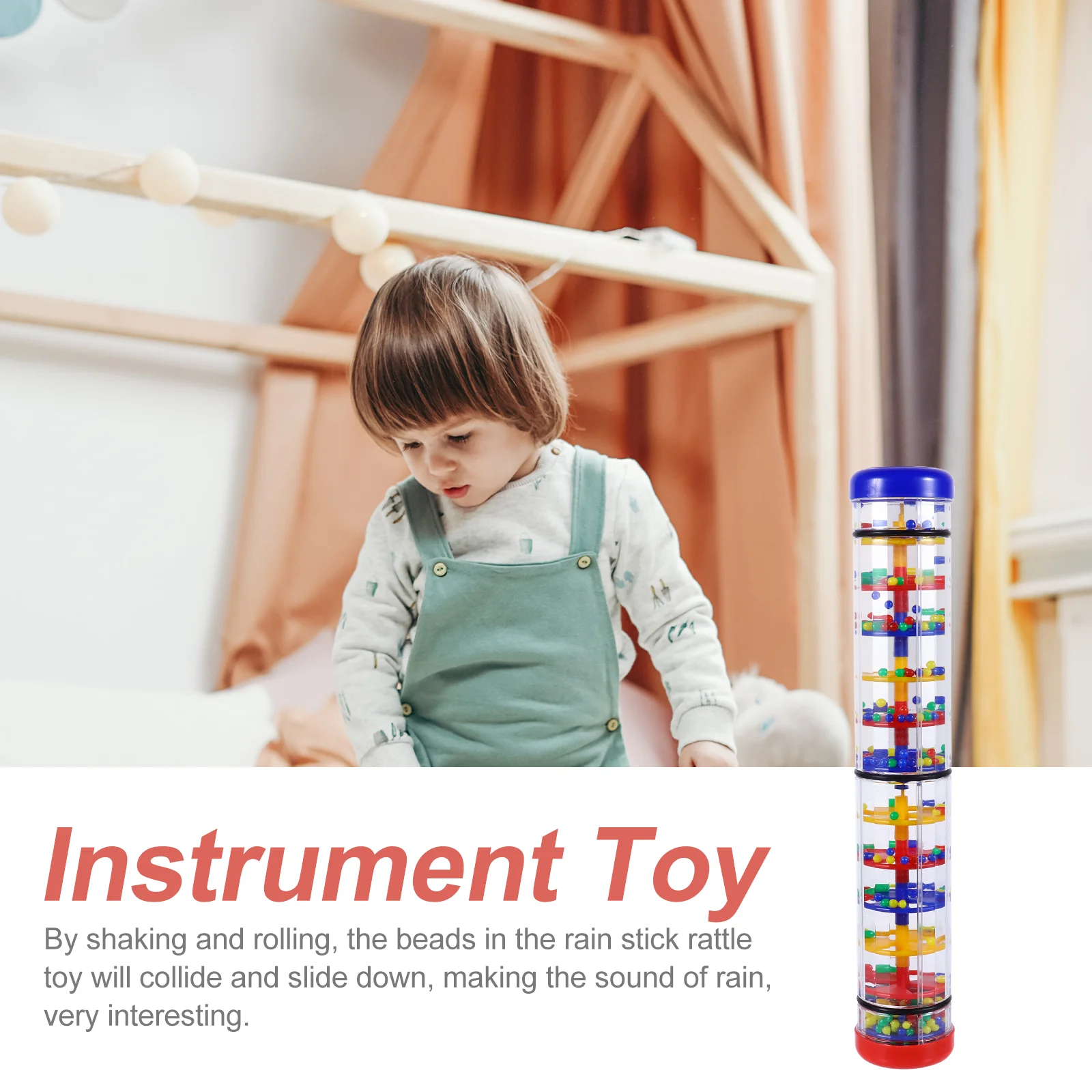 PerSCH-Poignée de main en tube pour enfant en bas âge, instruments de musique, jouets en forme de pluie