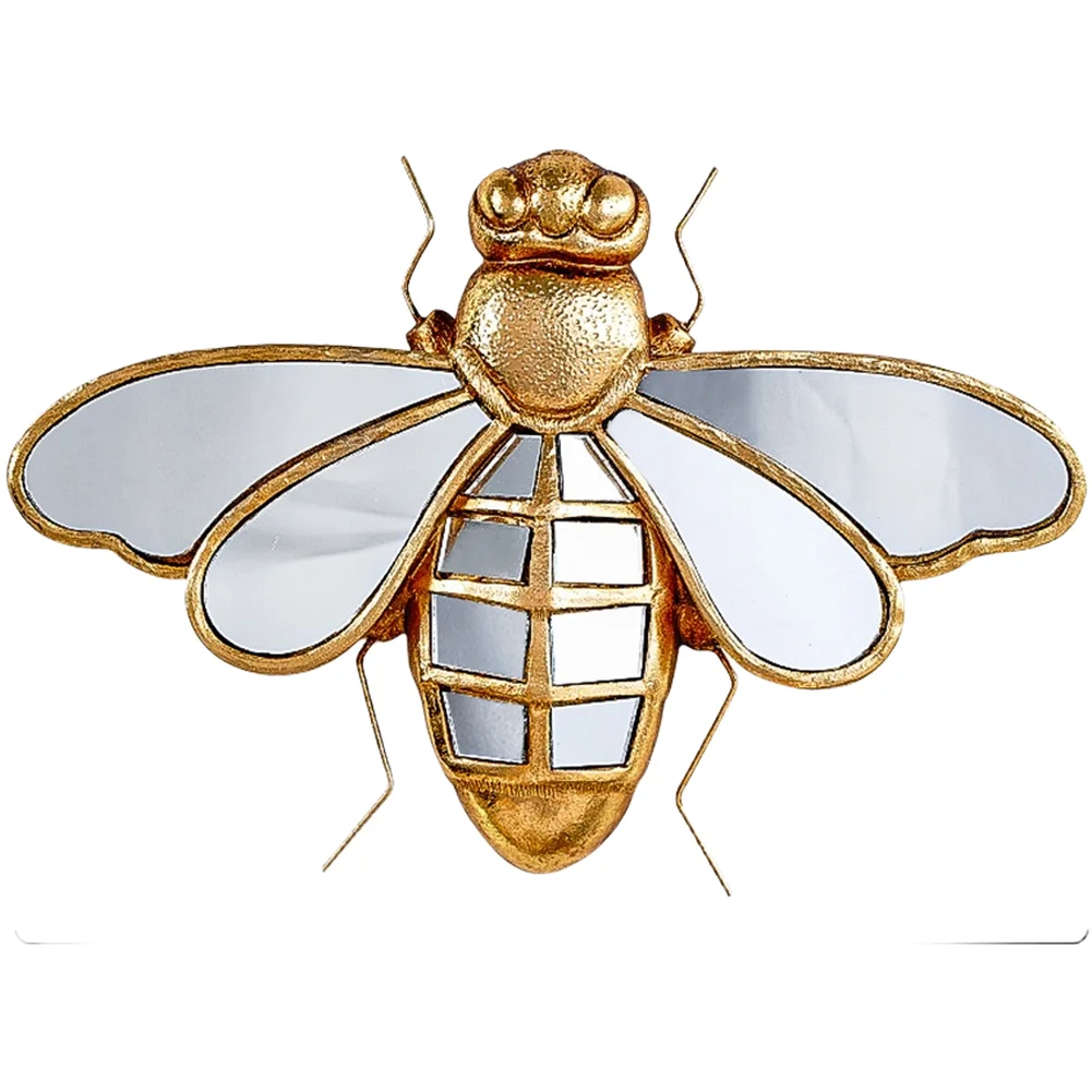 Resin wasp wall mirror for sculpture with gold finish hanging decor for Living room bedroom office and stylish retail showrooms