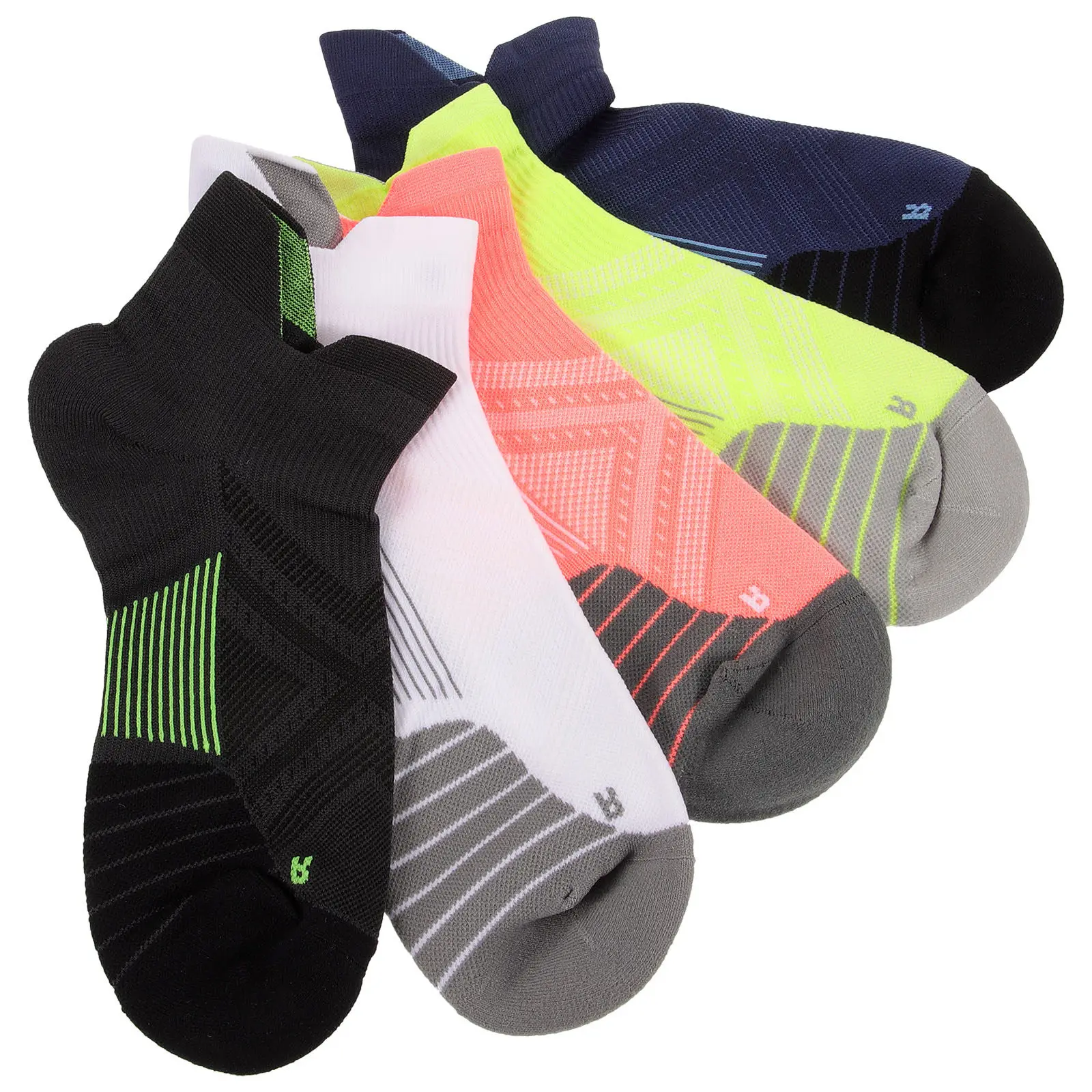 

5Pairs Running Anti Slip Breathable Socks Men Women Comfortable Ergonomic Mesh Design Fashion Ankle Socks Casual Sports