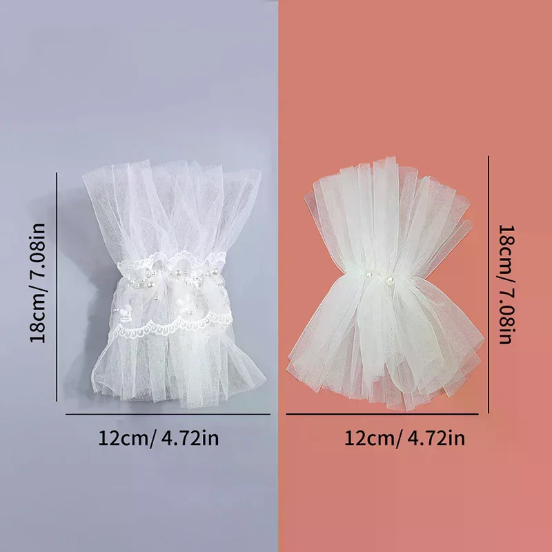 Decorazioni per unghie per nail art Polsino a pieghe finto in pizzo Manicure Puntelli per fotografia Maniche finte Accessori per unghie Forniture Ciondoli