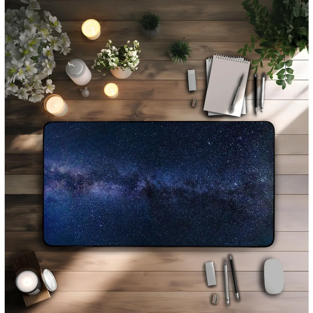 Milky Way Star Deskmat Galaxy Aesthetic Space Scifi Cosmic Celestial Planetary alfombrillas gaming decoração setup gamer