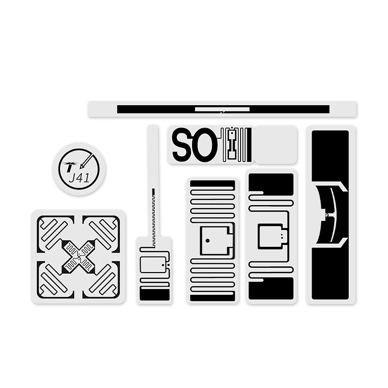 1000 قطعة UHF تتفاعل تسميات أنماط متعددة السلبي UHF بطاقة لاصقة المغلفة ورقة تتفاعل بطاقة لاصقة علامات تتفاعل السلبي