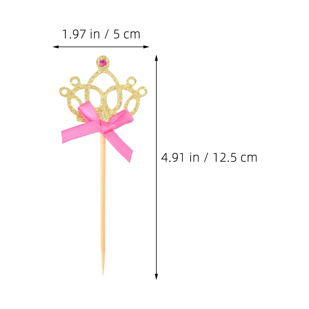 

36 Pcs Cake Insert Crown Cupcake Decoration Decorative Picks Decors Decorating Supplies Topper Ornament Card