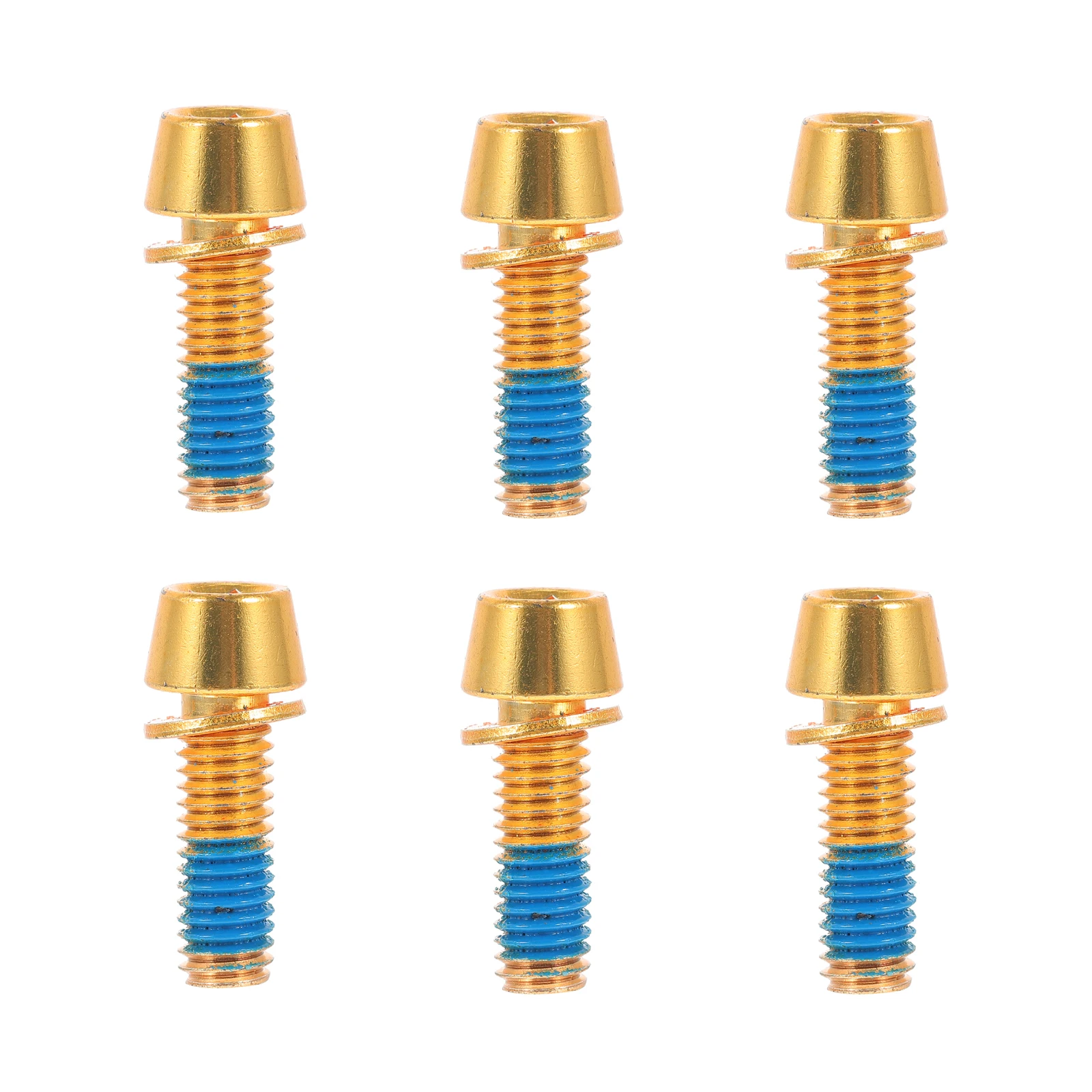

6pcs Titanium Alloy Screw Set Disc Brake Screws Bike Rotor Bolts Golden Anti Corrosion Durable Cycling Supplies