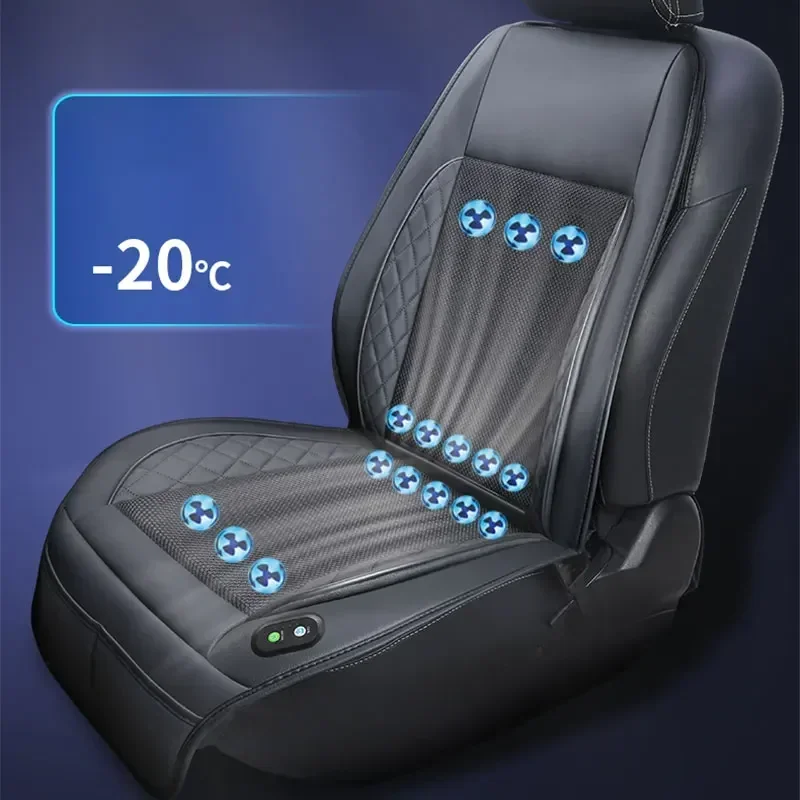 12V Universal Cooling Ventilating Seat Cover 8-24 Fan Car Seat Cover USB Summer Cool Breathable Seat Cover Auto Accessorie Amagi view 2