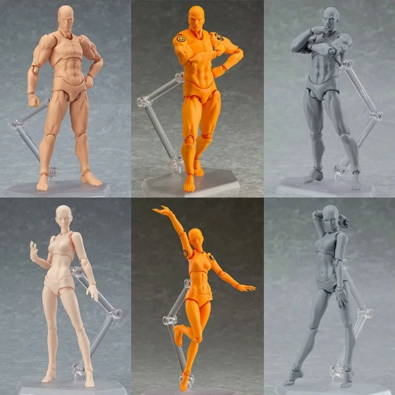 Esboço desenhar corpo kun corpo chan figura de ação archetype ele ela ferrite modelo colecionável brinquedo com suporte móvel conjunta boneca presente