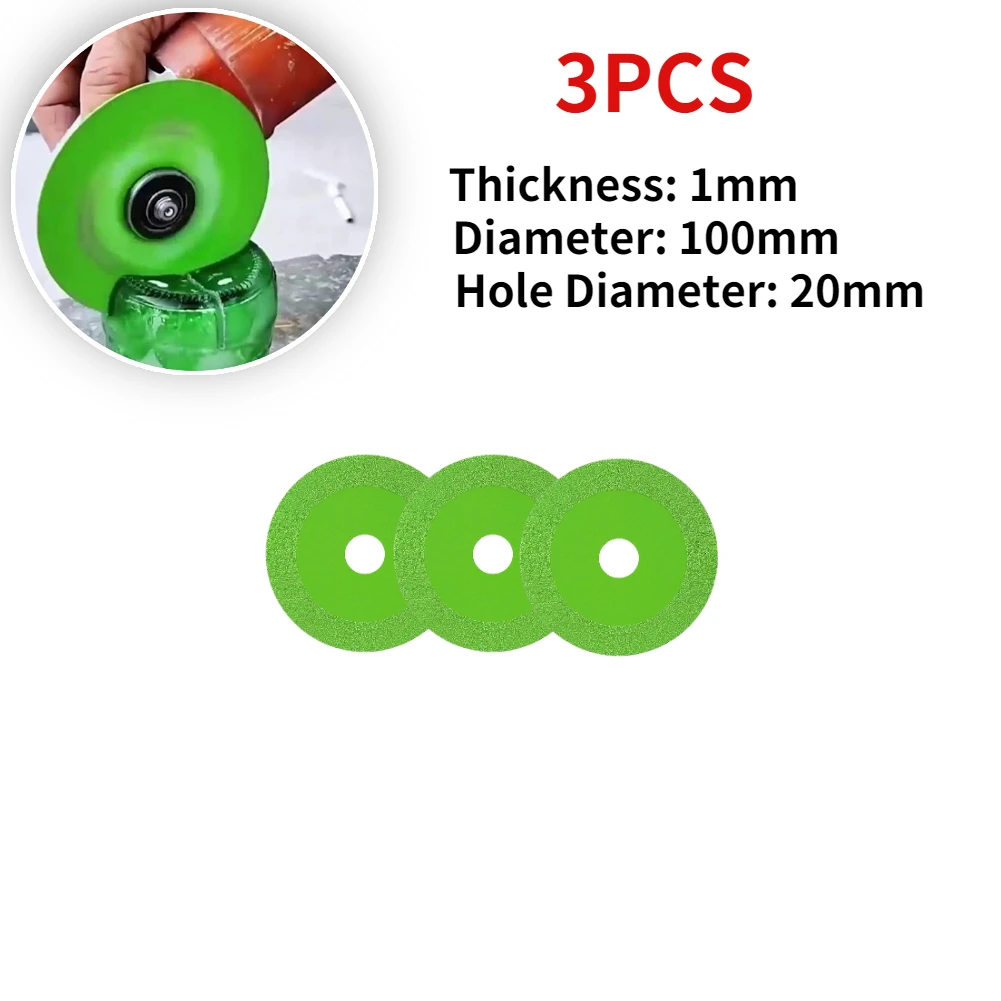 2/3pcsGlass Cutting Disc100mm Ultra-thin Saw Blade Jade Crystal Wine Bottles Grinding Chamfering Cutting Blade Glass CuttingDisk