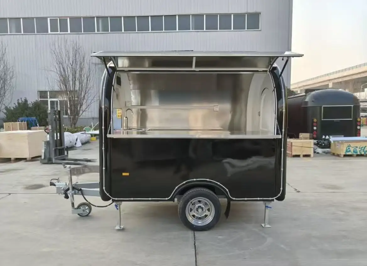 Custom Street Mini Fiberglass Mobile Hot Dog Food Van Truck Mobile Kitchen Food Trailers Small Fast Food Carts for Sale