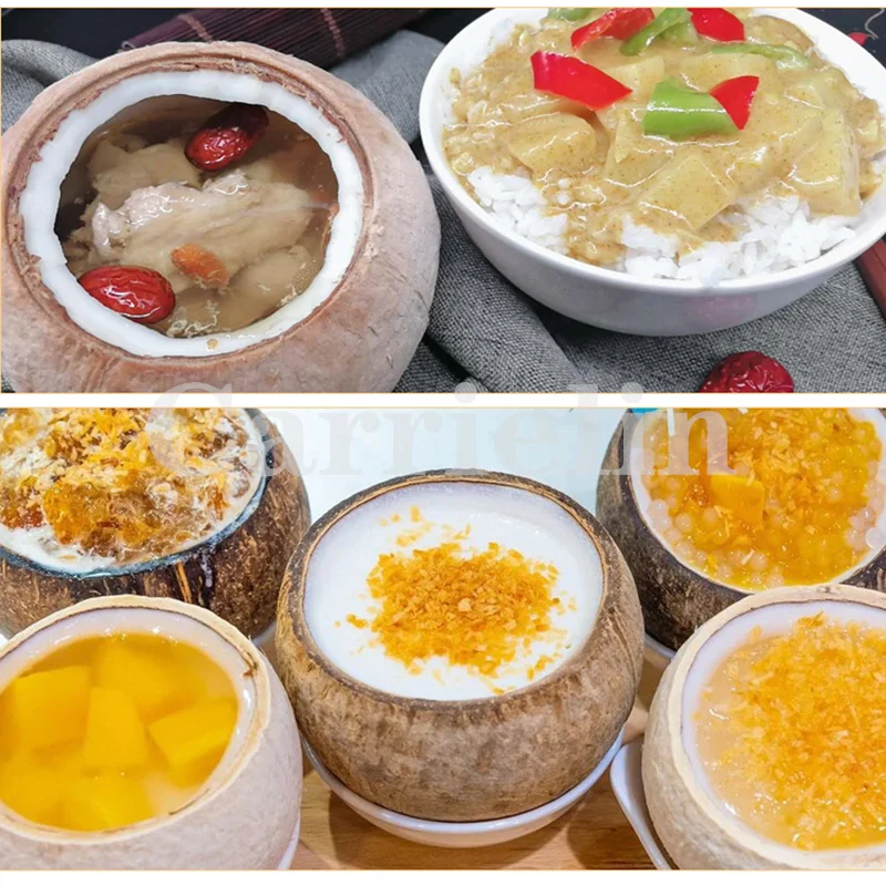 Mesin Pembuka Tutup Kelapa Mesin Pembupas Penutup Kelapa Elektrik Komersial Mesin Penembakan Otomatis Penuh 220V