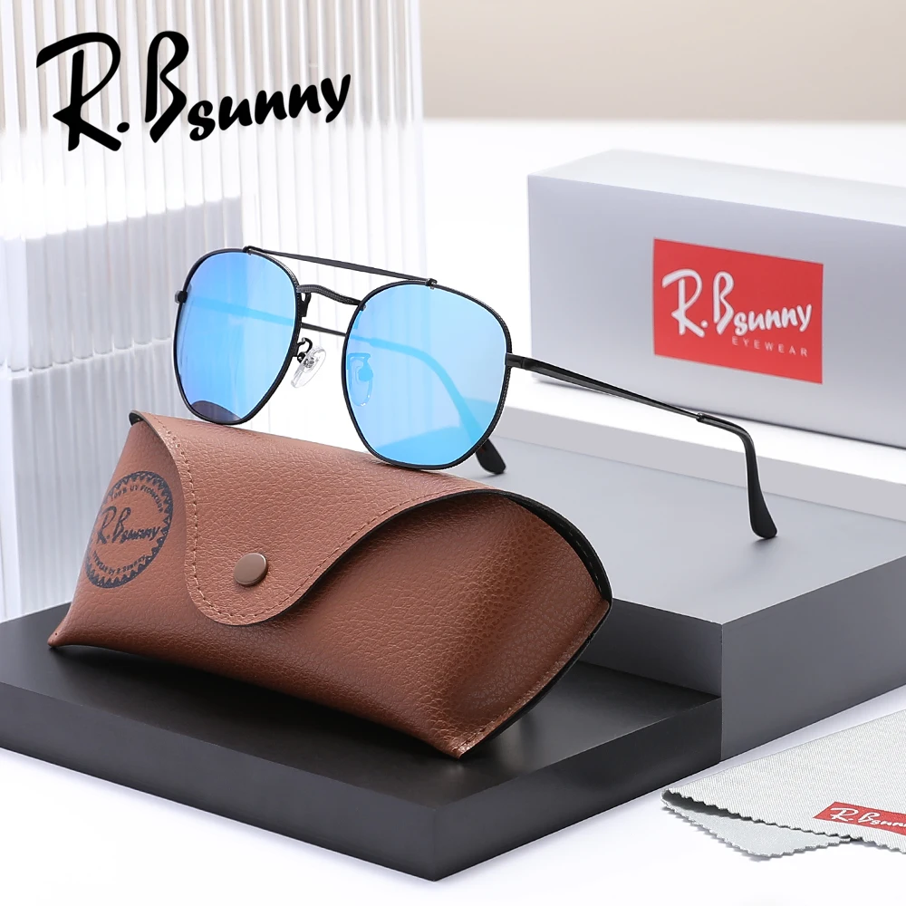 RBsunny موضة النظارات الشمسية المستديرة الرجال النساء خمر إطار معدني رقيق نظارات للقيادة العلامة التجارية الفاخرة الاستقطاب UV400 سبيكة النظارات #1
