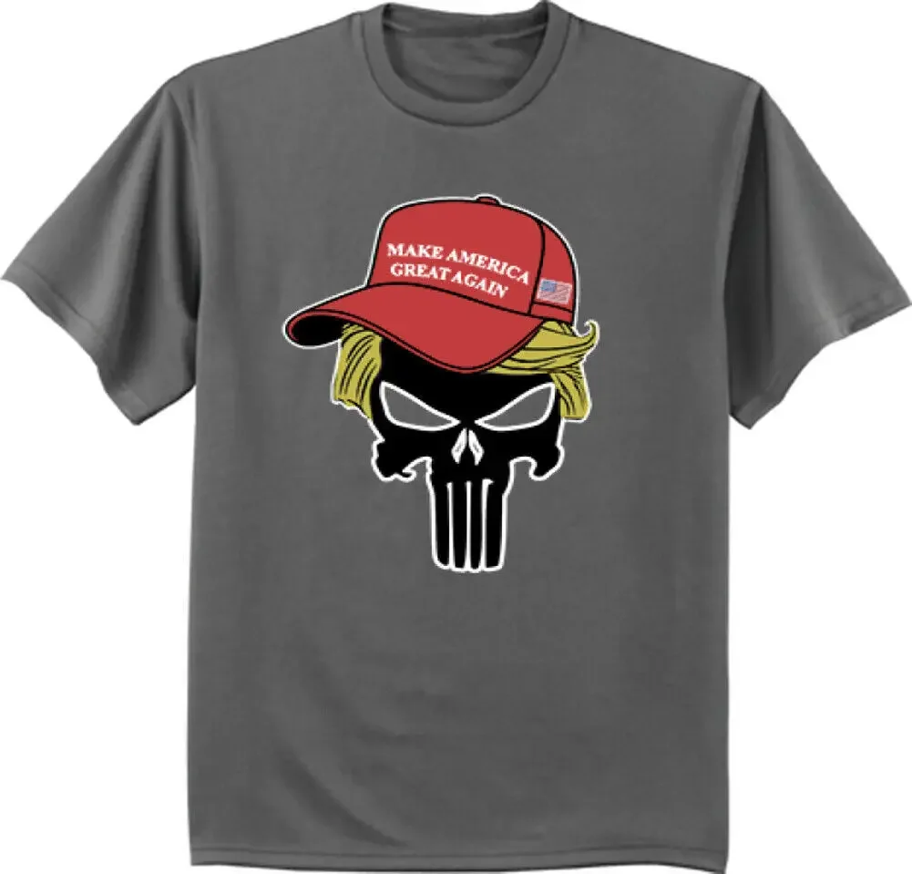 Trump 2024 T-shirt Maga Hat Skull Mens Graphic Tee