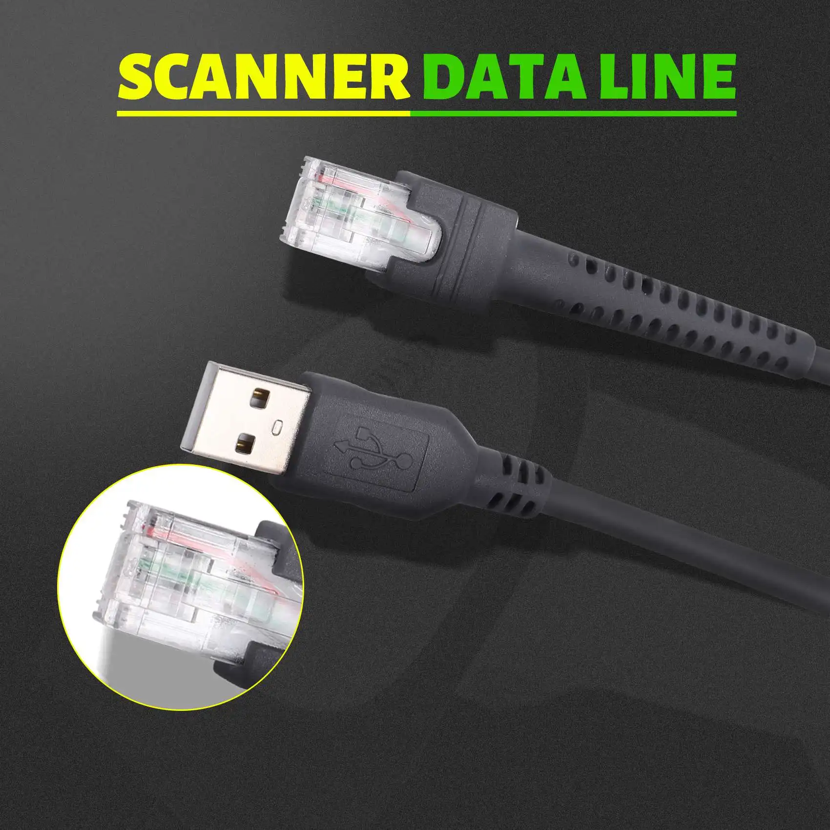 Cable de datos del escáner LS2208 AP LS4208 DS9208 cable de datos del puerto USB del escáner de código de barras