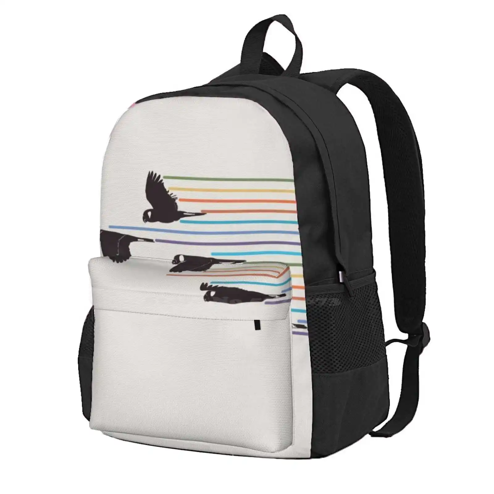 Cockatoo Trail Hot Sale Schoolbag Backpack Fashion Bags Trail Fly Yellow Tailed Black Cockatoo Colour Stripes Native Australian