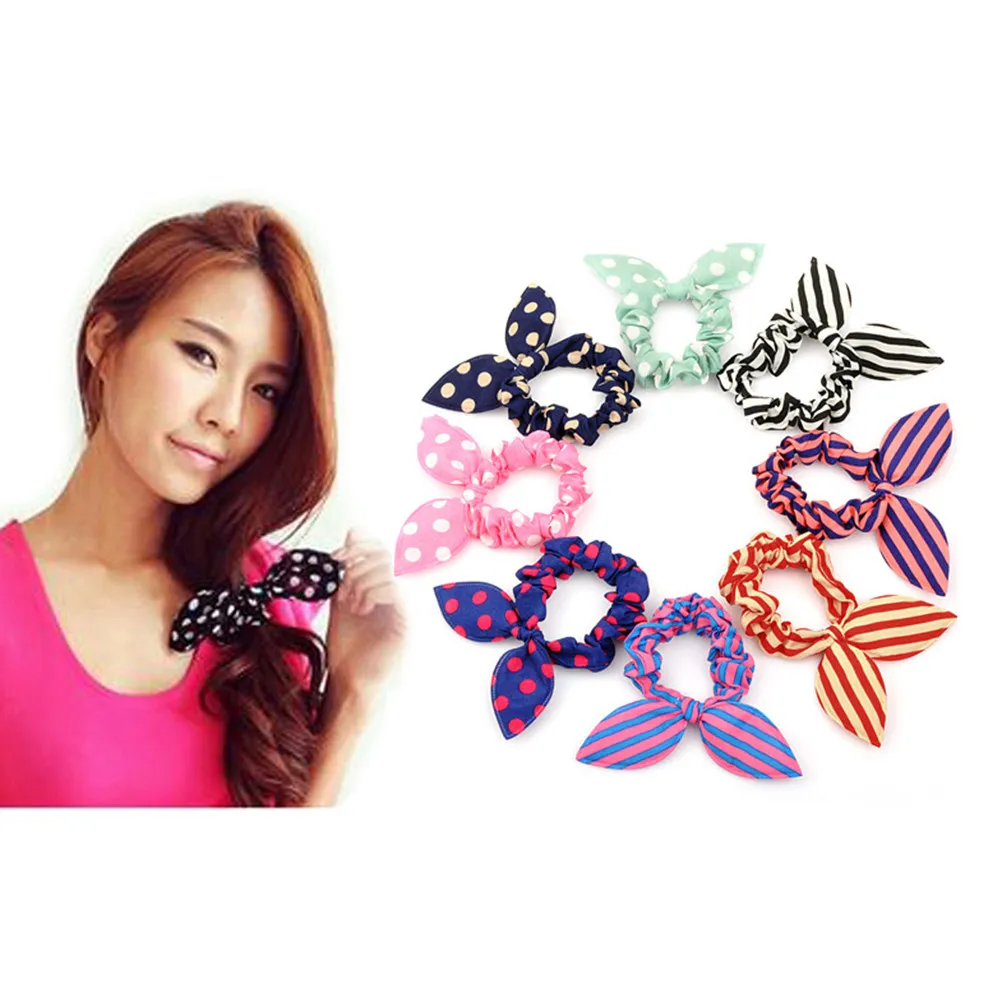 

20Pcs Rabbit Ear Hair Band Hair Tie Elastic Ponytail Holder for Braiding Hairstyles Multiple Color Options