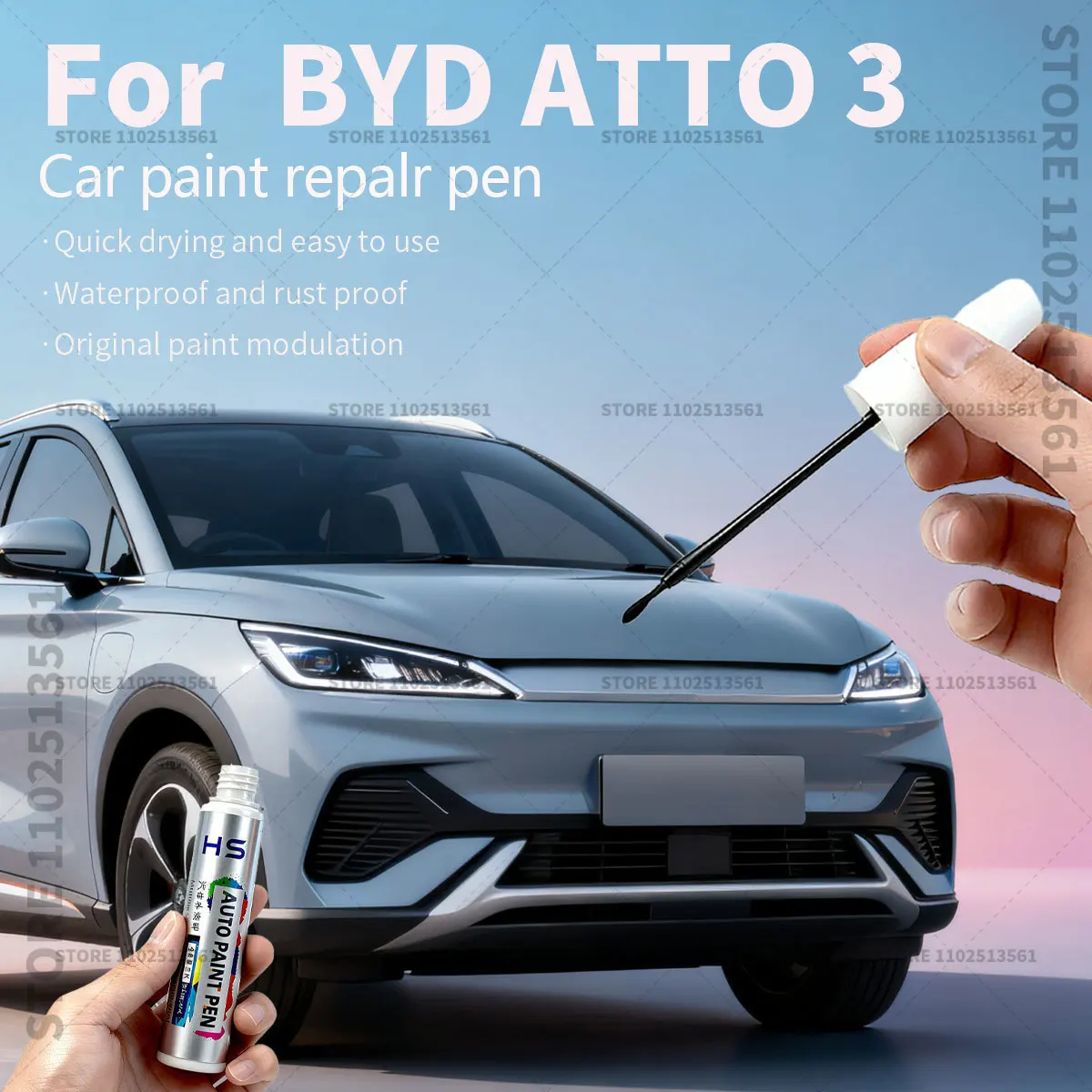 

Для BYD ATTO 3, ручка для ремонта автомобильной краски, средство для удаления царапин, сделай сам, автоаксессуары, синий LAP, бежевый, фиолетовый, C9, зеленый LAG, черный