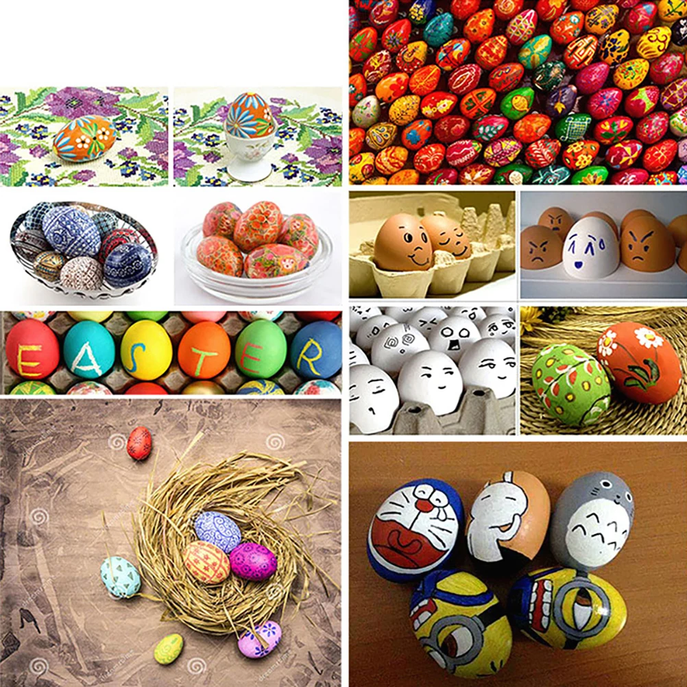 

12 Pcs Wooden Eggs Simulation Painting Artificial Toddler Toys Kids Coloring Fake Graffiti