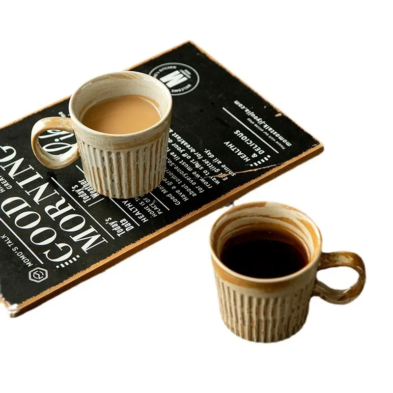 

Ceramic vertical pattern drinking water coffee cup creative personality trend office men and women household