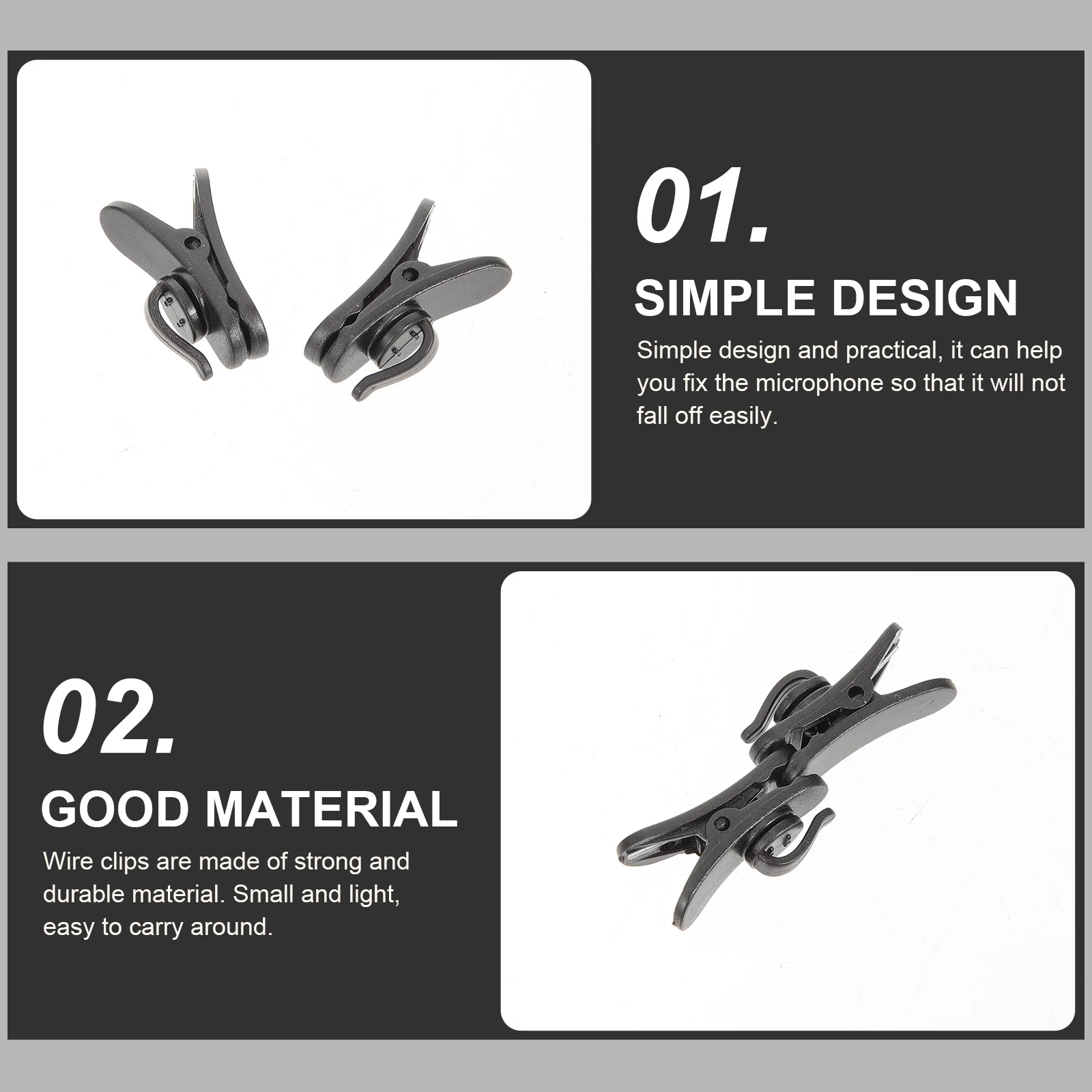 

20pcs Mic Clips For Lavalier Microphone Clip Replacement Durable Plastic Collar Tie Mount Lightweight Secure Fit For Speeches