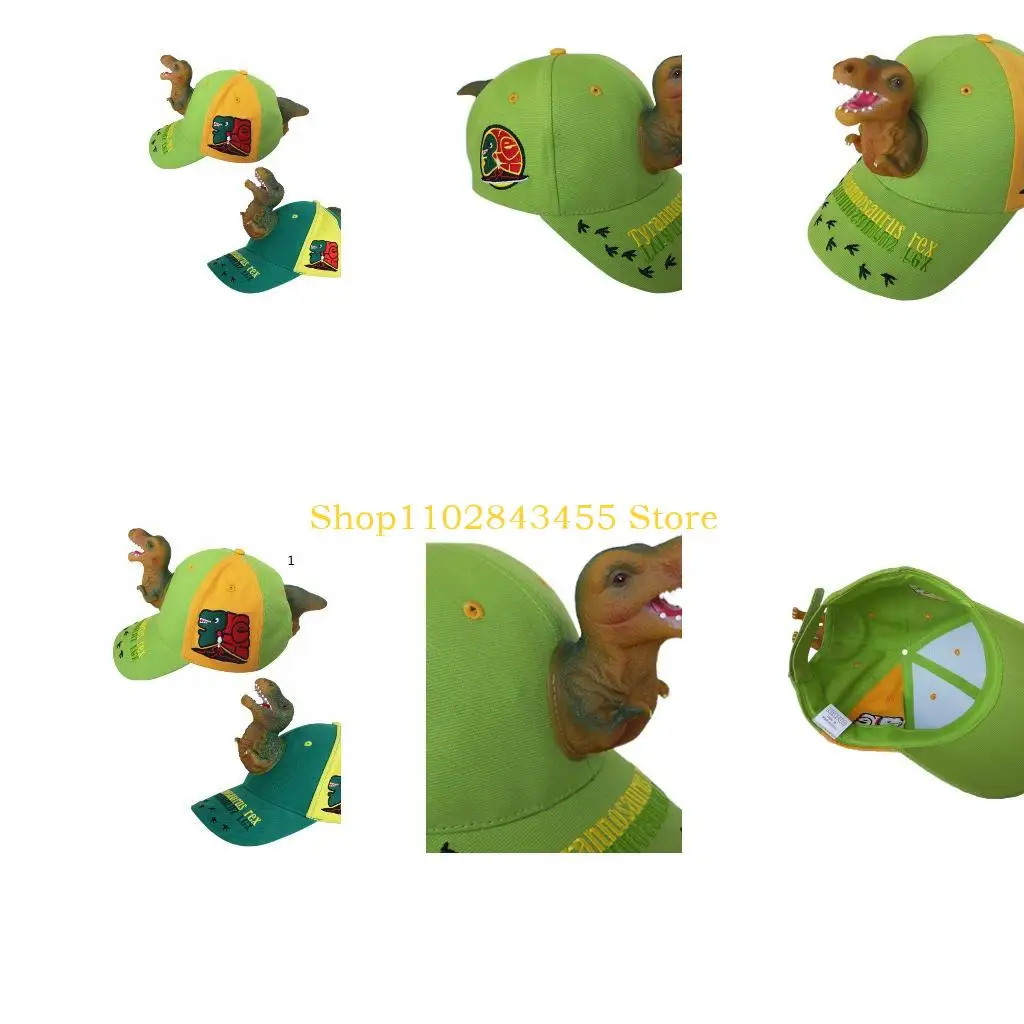 49MC Adult Kids 3D Cartoon Fierce Dinosaur Baseball Cap Funny Wide Brim for Snapback
