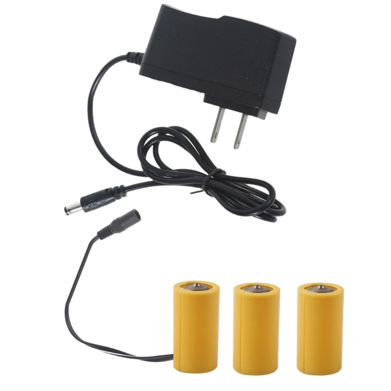 Y1UB 4.5V LR6 Battery LR14 C Battery Eliminators Cable Replace 3Pcs 1.5V LR14 C Batteries for LED Light Toy Door Bells