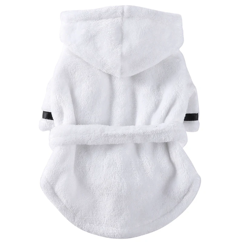 Soft Quick Drying Pet Pajama With Hood Thickened Luxury Soft Cotton Hooded Bathrobe Super Absorbent Dog Bath Towel Pet Supplies