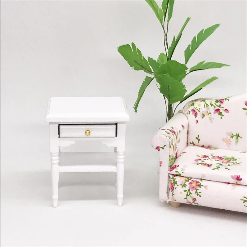 1:12 ドールハウスミニチュア引き出しキャビネット収納ベッドサイドテーブルモデル家具アクセサリードールハウスの装飾子供の遊びのおもちゃ