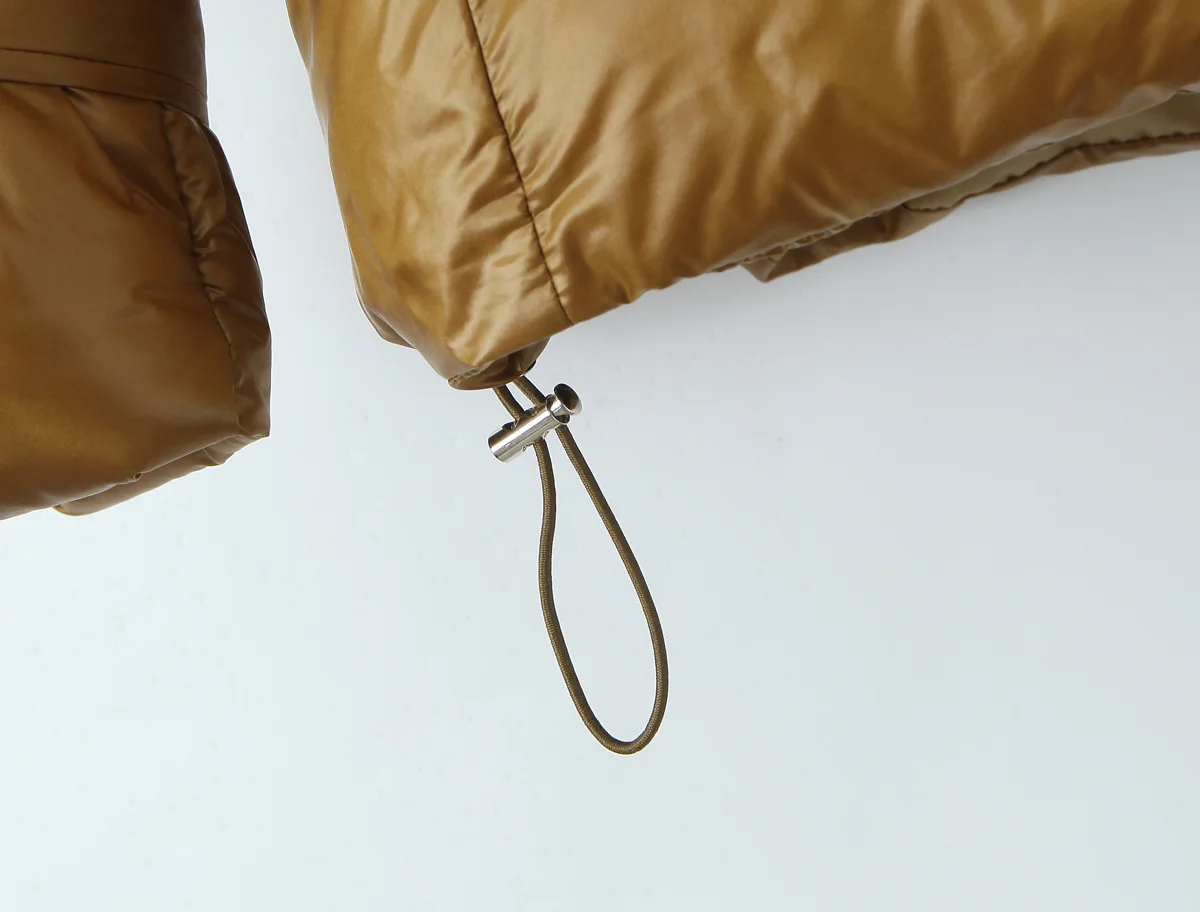 Autumn Winter Fashion Simple Stand Collar COAT Double Zipper Parkas Warm Stylish Long Sleeve Coat Women Loose Fit Puffer Jacket