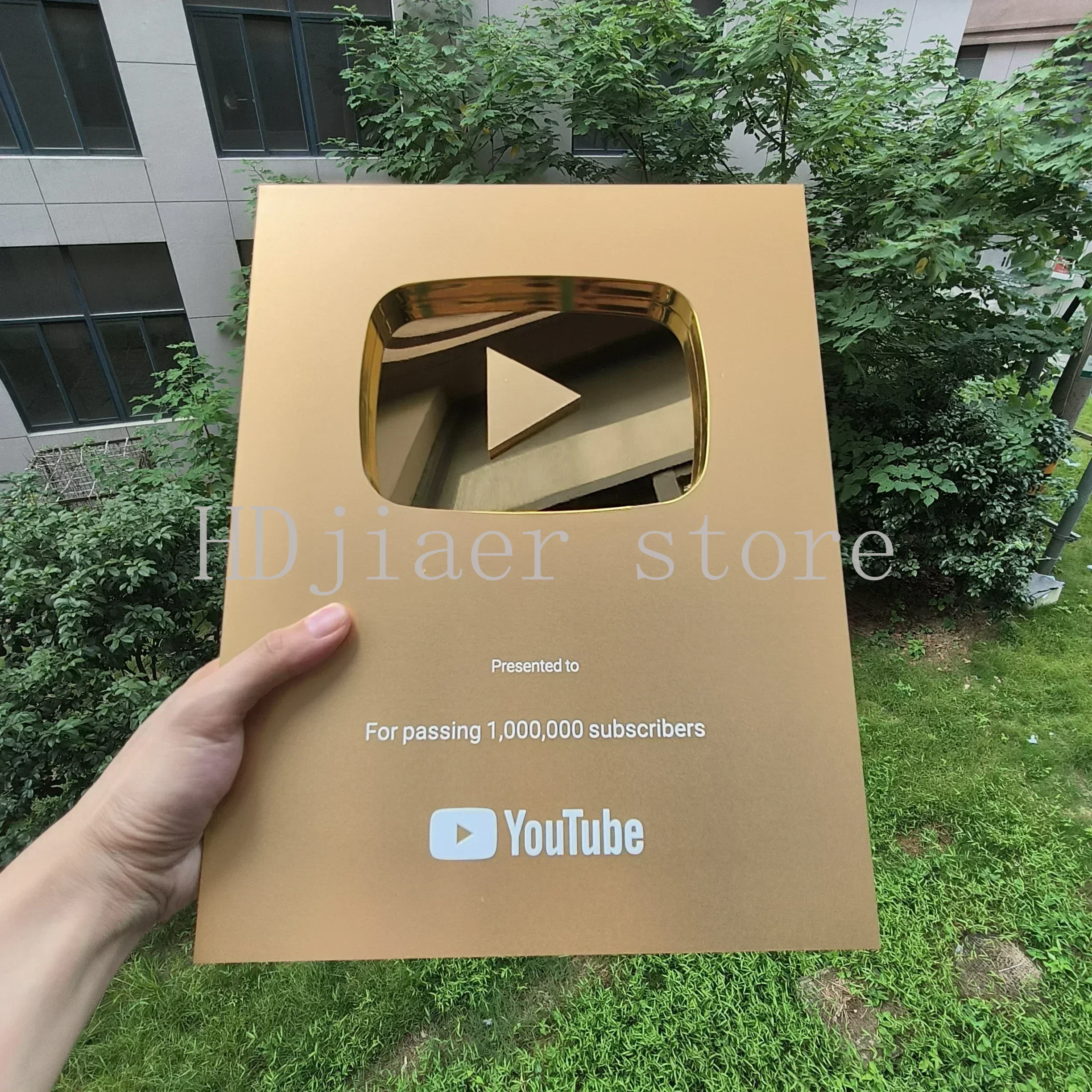 

Gold customized name YouTube play button award plaque,custom YouTube award