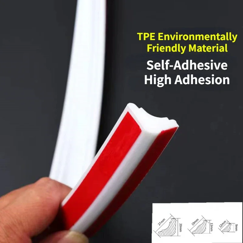 1M TPE Waterproof Self-Adhesive Corner Line Sticker Strip Sealing Strip Tape Wall Floor Mildewproof Seam Tapes Home Decoration