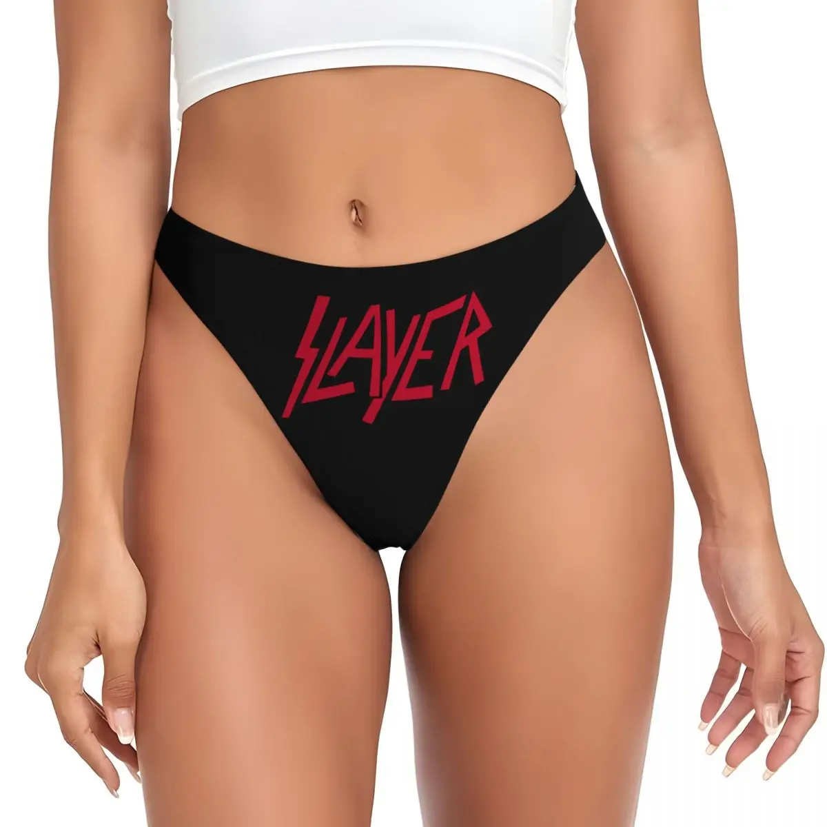 Custom Heavy S-Slayers Thrash Metal G-string Panties Womens Stretch Rock Roll Band Thongs Underwear