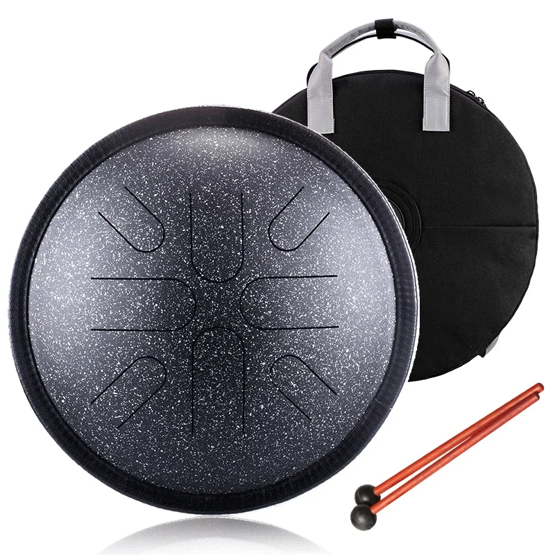 

Hluru Tongue Travel Drum 10 Inch 8 Note Handpan Tank Drum Musical Instruments Japanese Mode Steel Drumset TA8-10