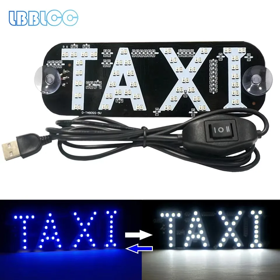 Taxi Light,Dual Colors Taxi LED Sign Decor, 2 Color Changeable Taxi LED Light, Hook On Car Window With USB (Red And Green, USB)