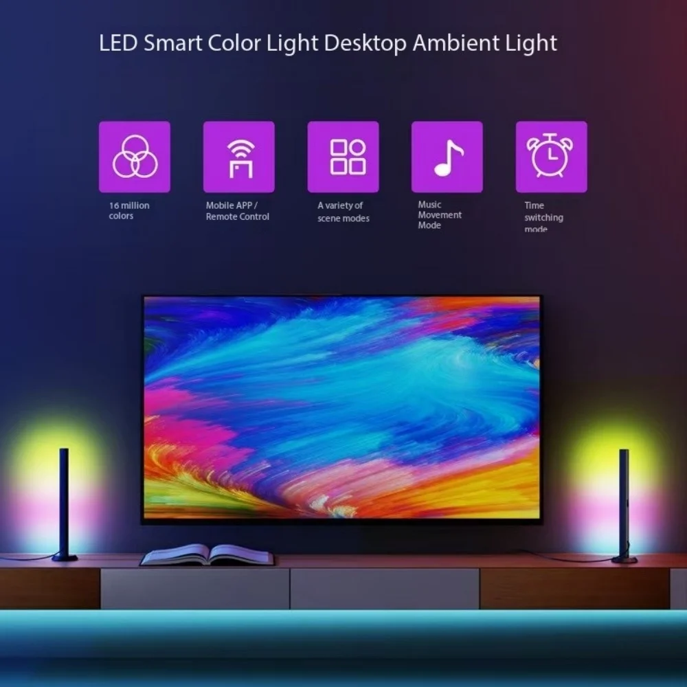 LED Desktop Atmosphere Light Colorful RGB 5V Remote Control Computer Music Rhythm Rhythm Gaming TV Pickup Light